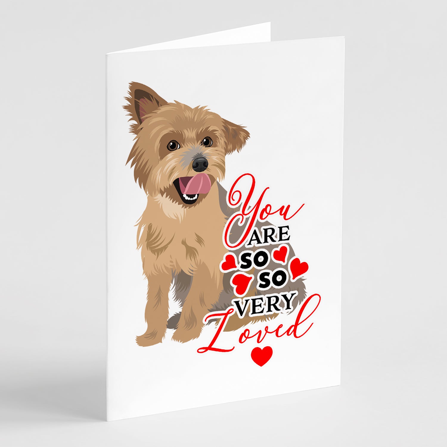 Buy this Yorkie Blue and Gold so Loved Greeting Cards and Envelopes Pack of 8