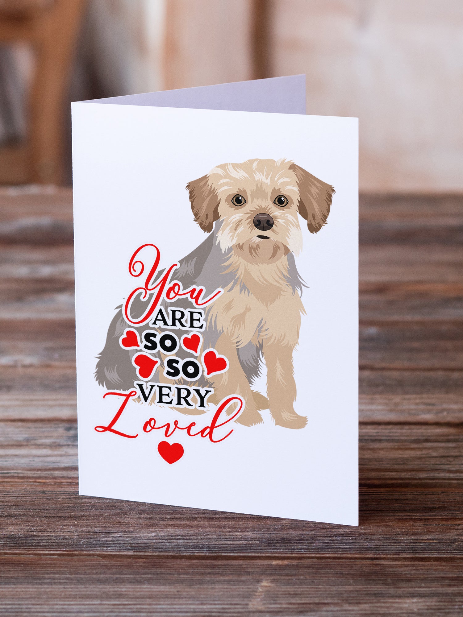 Yorkie Blue and Tan #1 so Loved Greeting Cards and Envelopes Pack of 8 - the-store.com