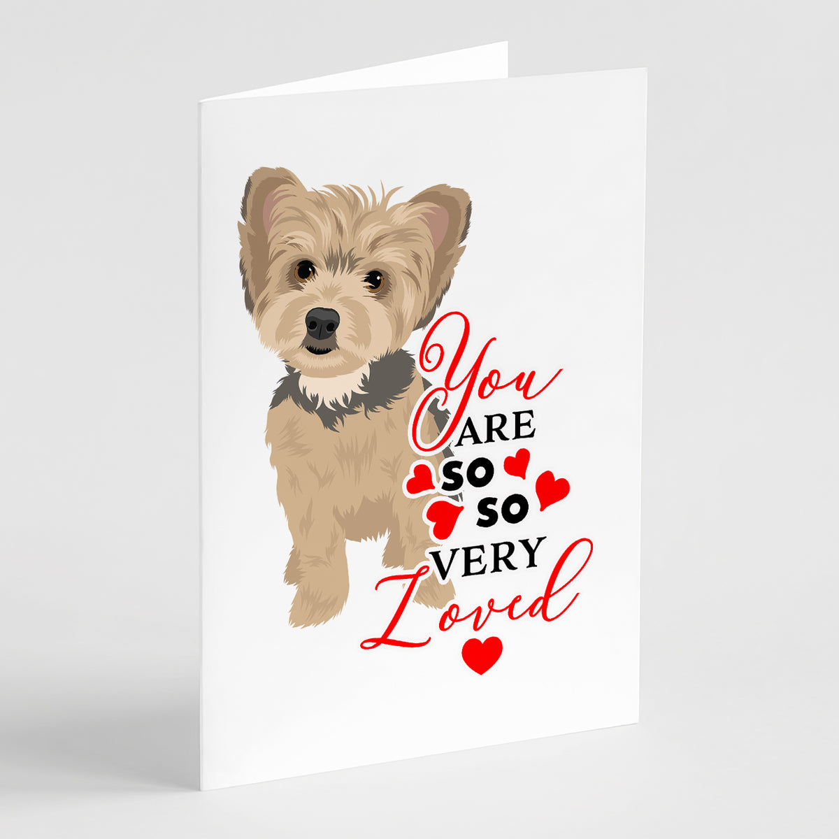 Buy this Yorkie Blue and Tan Puppy so Loved Greeting Cards and Envelopes Pack of 8