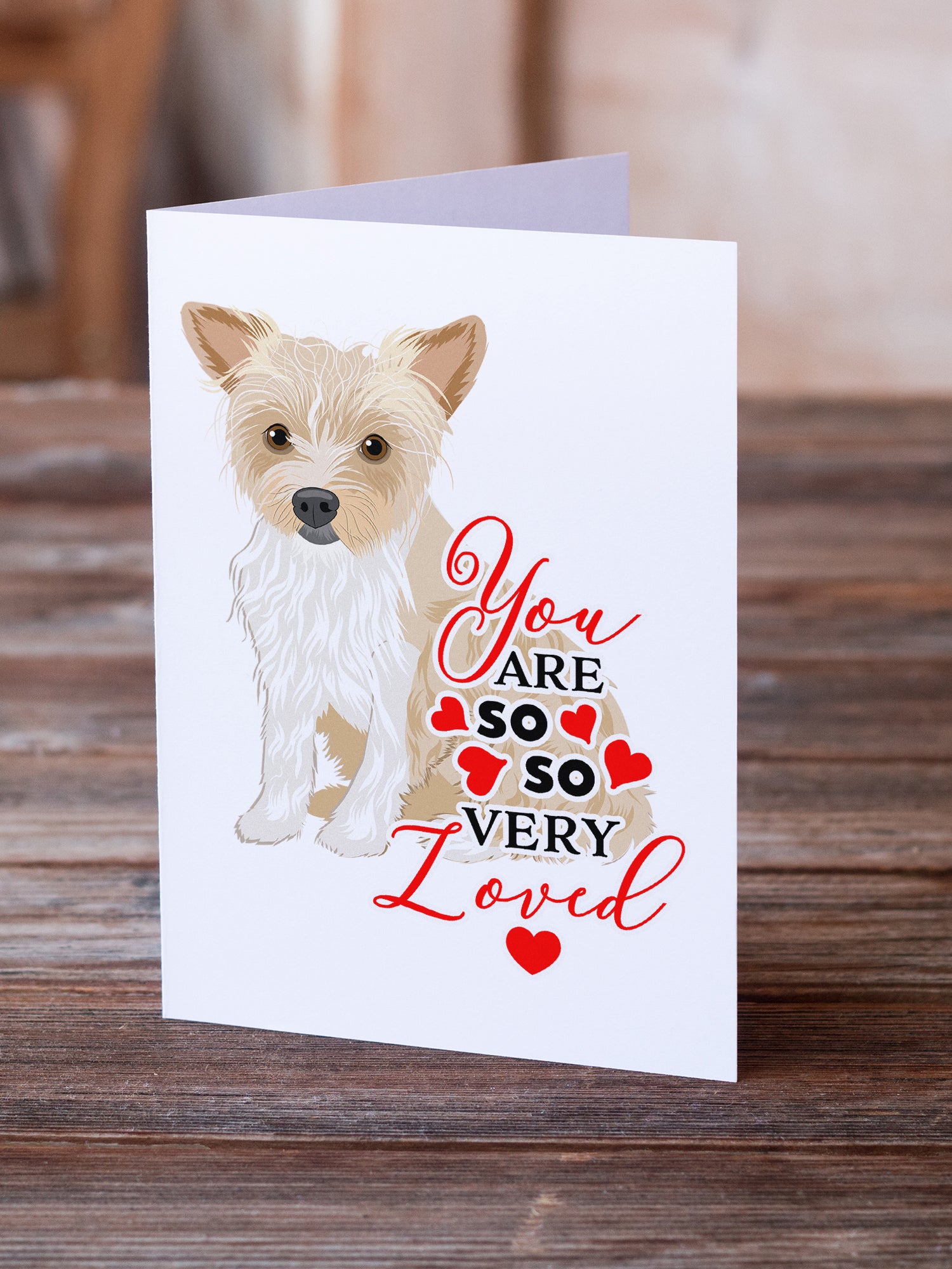 Yorkie Parti so Loved Greeting Cards and Envelopes Pack of 8 - the-store.com