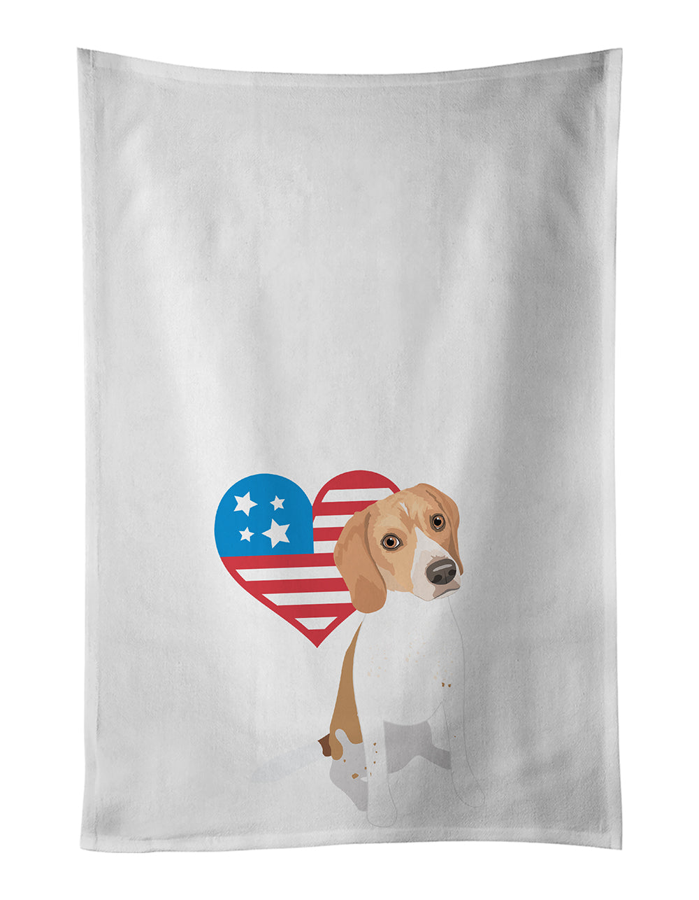 Buy this Beagle Red and White Red Ticked #3 Patriotic White Kitchen Towel Set of 2