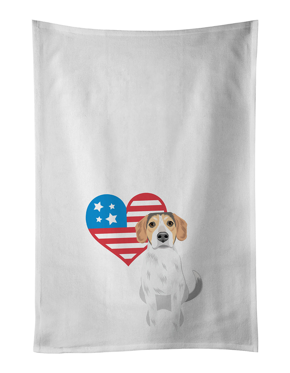 Buy this Beagle Tricolor #2 Patriotic White Kitchen Towel Set of 2
