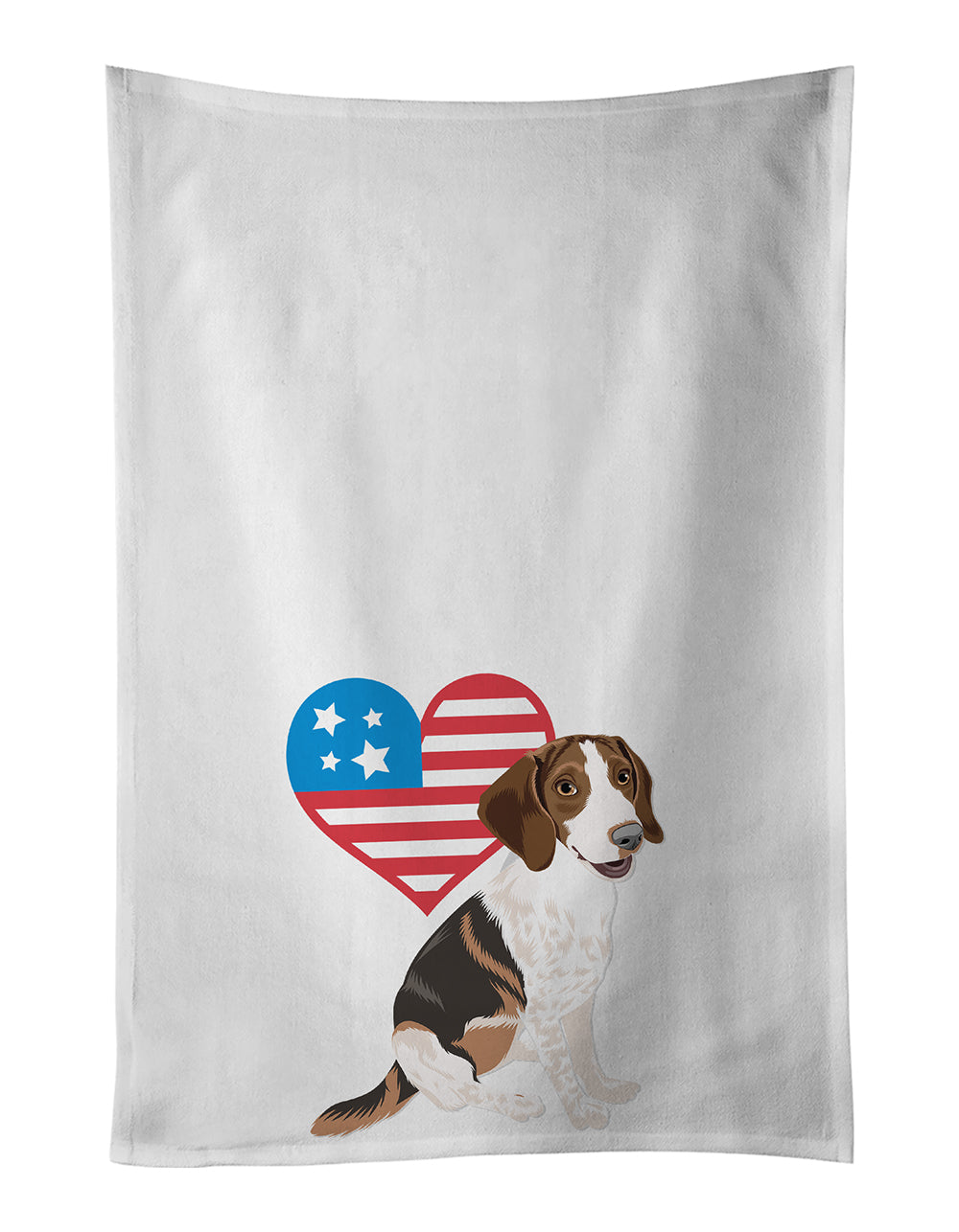 Buy this Beagle Tricolor Mottled Patriotic White Kitchen Towel Set of 2