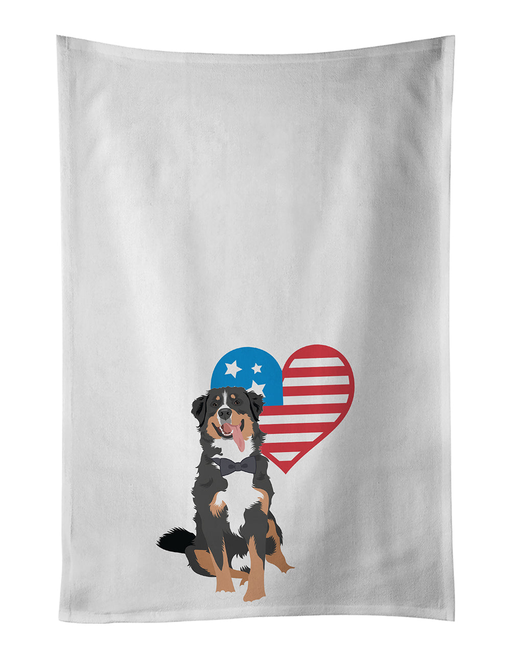 Buy this Bernese Mountain Dog #1 Patriotic White Kitchen Towel Set of 2