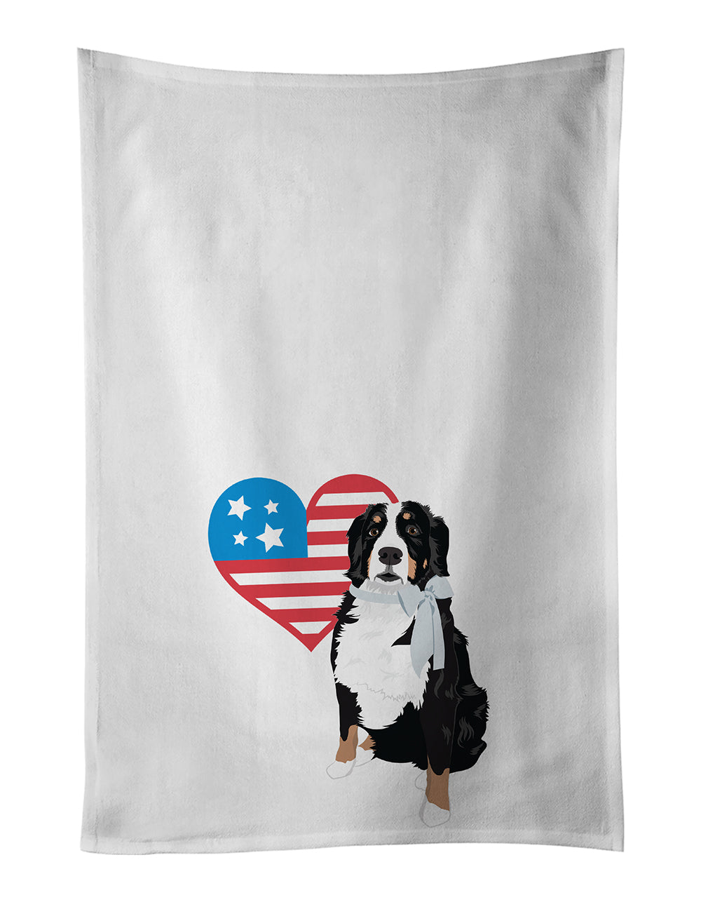 Buy this Bernese Mountain Dog #3 Patriotic White Kitchen Towel Set of 2