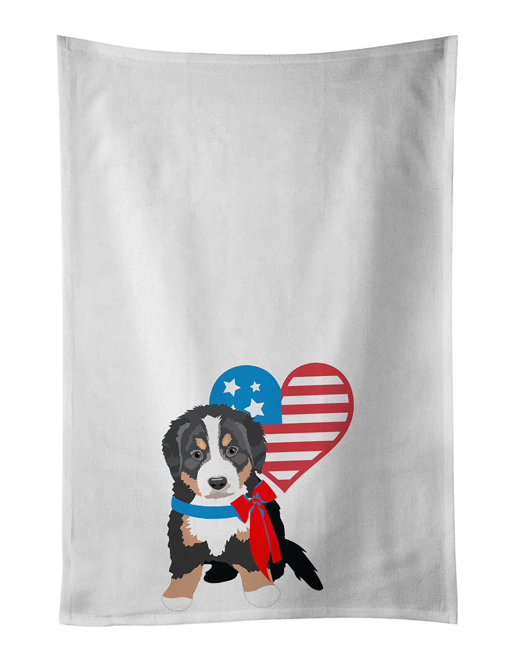 Buy this Bernese Mountain Dog Puppy #1 Patriotic White Kitchen Towel Set of 2