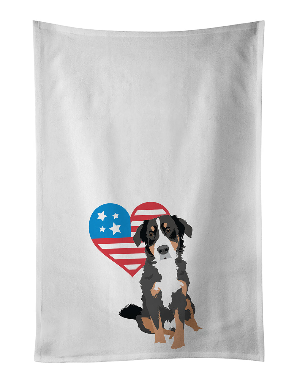 Buy this Bernese Mountain Dog Puppy #2 Patriotic White Kitchen Towel Set of 2