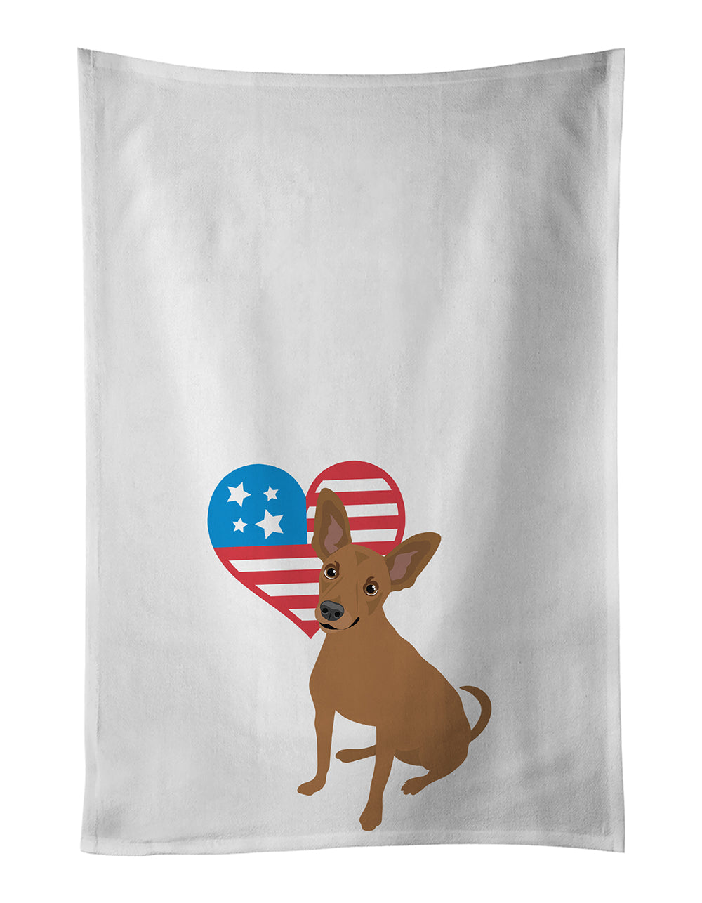 Buy this Chihuahua Chocolate #1 Patriotic White Kitchen Towel Set of 2