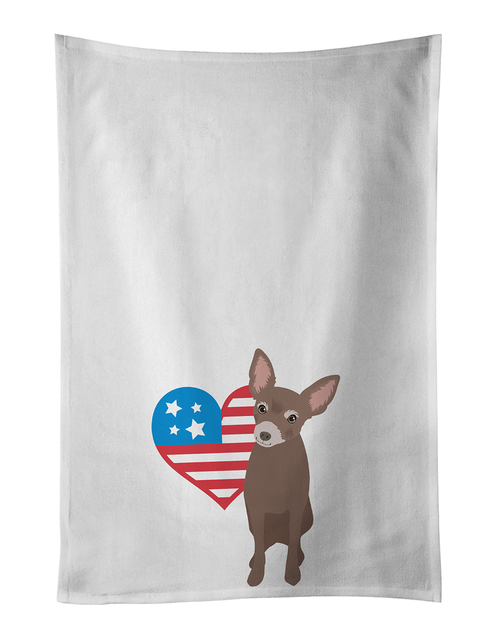 Buy this Chihuahua Chocolate #2 Patriotic White Kitchen Towel Set of 2