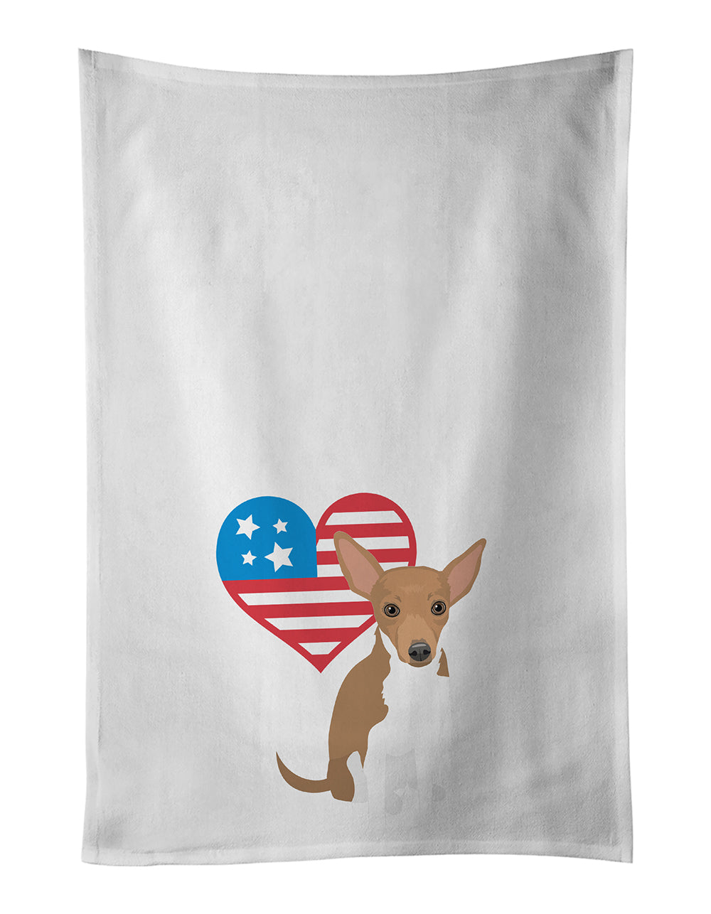 Buy this Chihuahua Chocolate and White #1 Patriotic White Kitchen Towel Set of 2