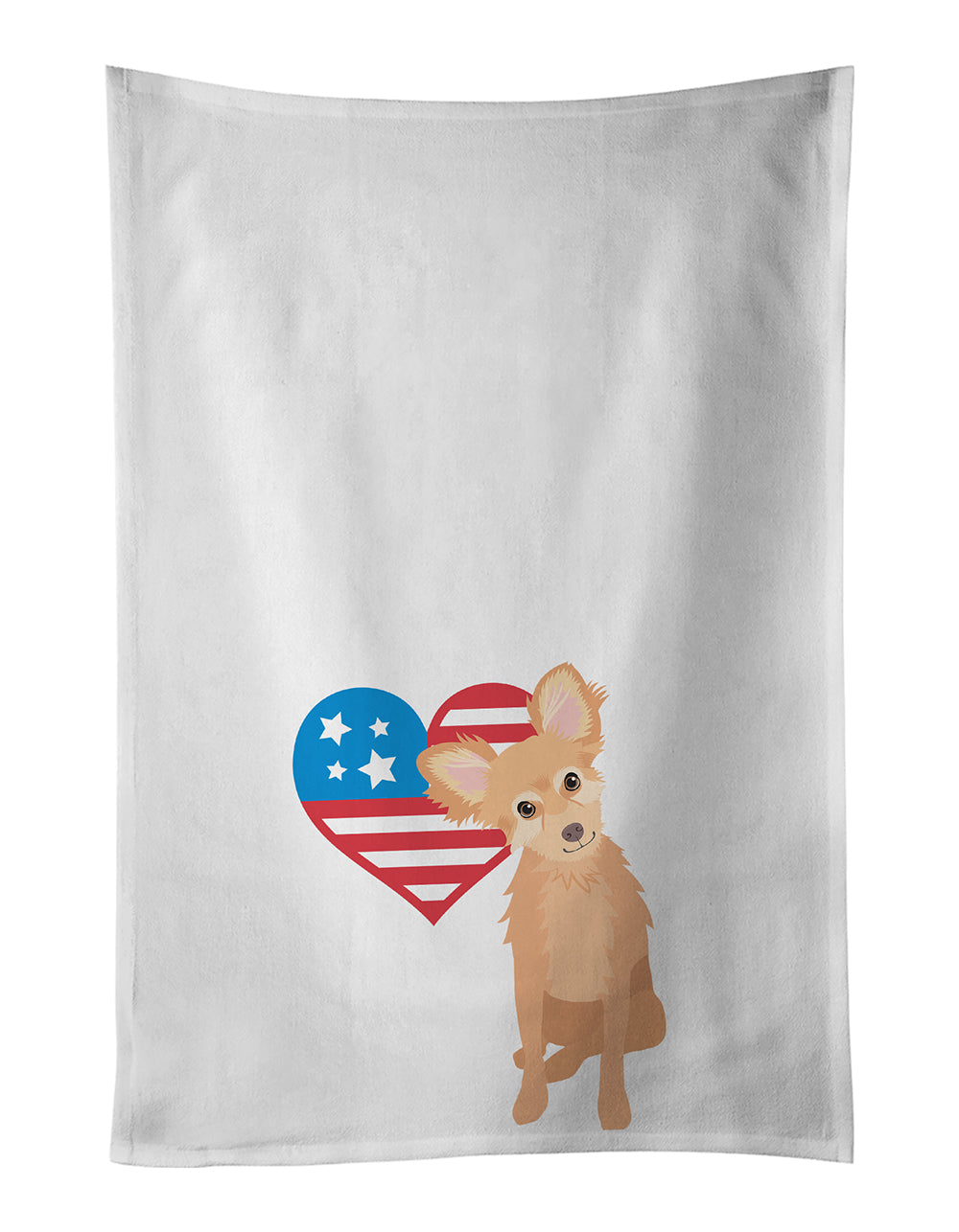 Buy this Chihuahua Fawn Patriotic White Kitchen Towel Set of 2
