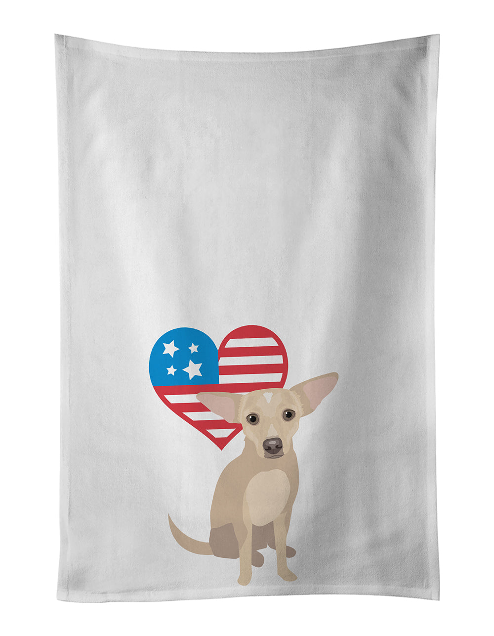 Buy this Chihuahua Silver Patriotic White Kitchen Towel Set of 2