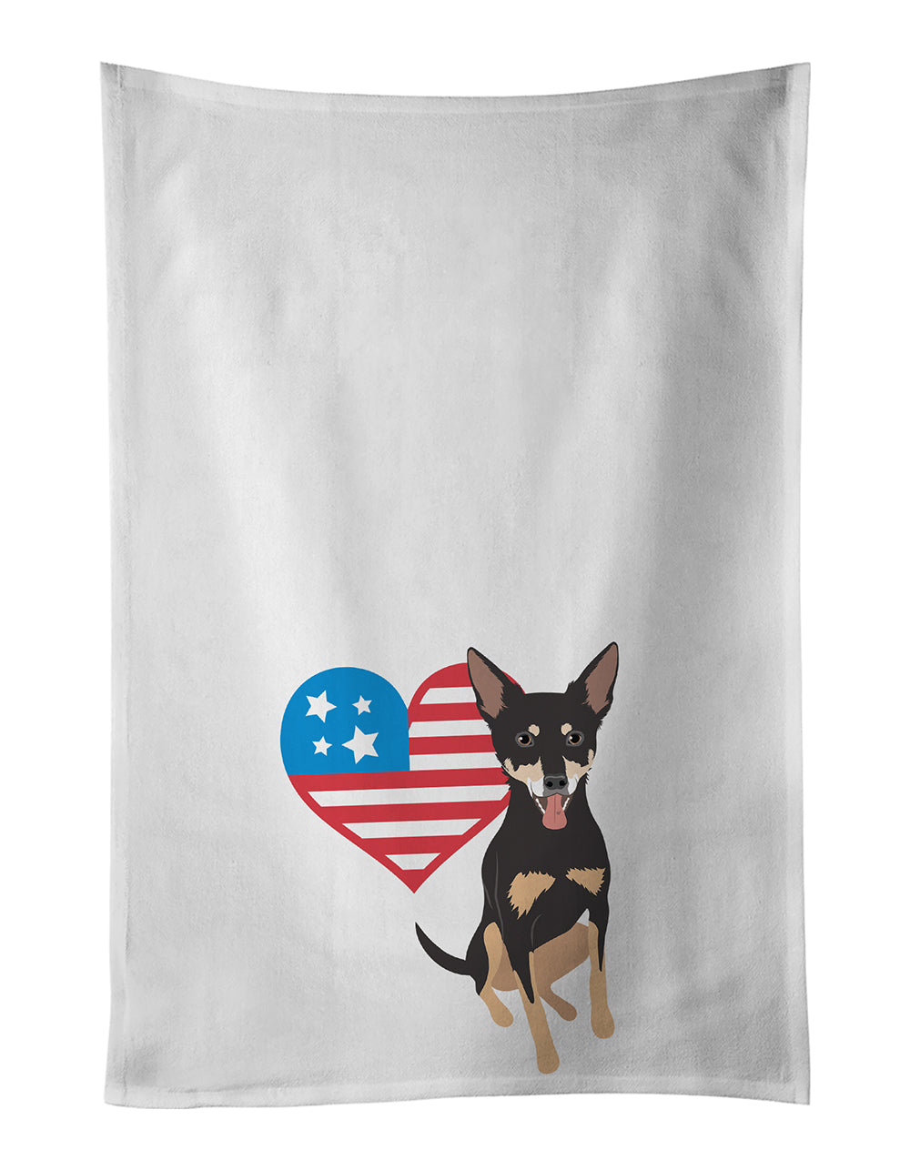 Buy this Chihuahua Tricolor #1 Patriotic White Kitchen Towel Set of 2