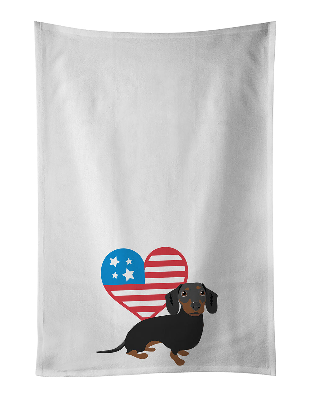 Buy this Dachshund Black and Tan #1Patriotic White Kitchen Towel Set of 2