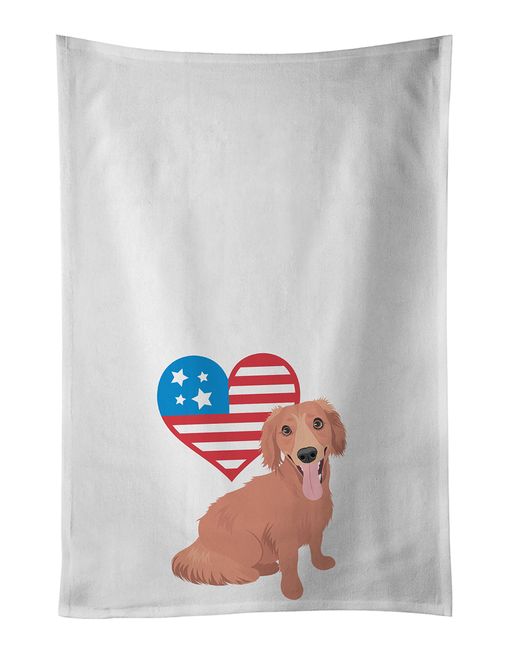 Buy this Dachshund Red #1 Patriotic White Kitchen Towel Set of 2
