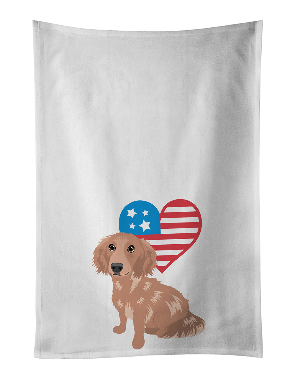 Buy this Dachshund Red #2 Patriotic White Kitchen Towel Set of 2