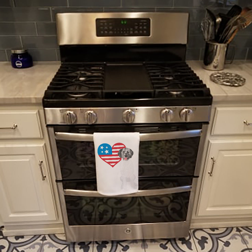 Buy this Doodle Silver #3 Patriotic White Kitchen Towel Set of 2