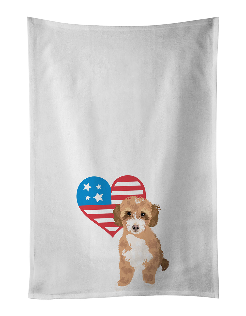 Buy this Doodle Tricolor #2 Patriotic White Kitchen Towel Set of 2