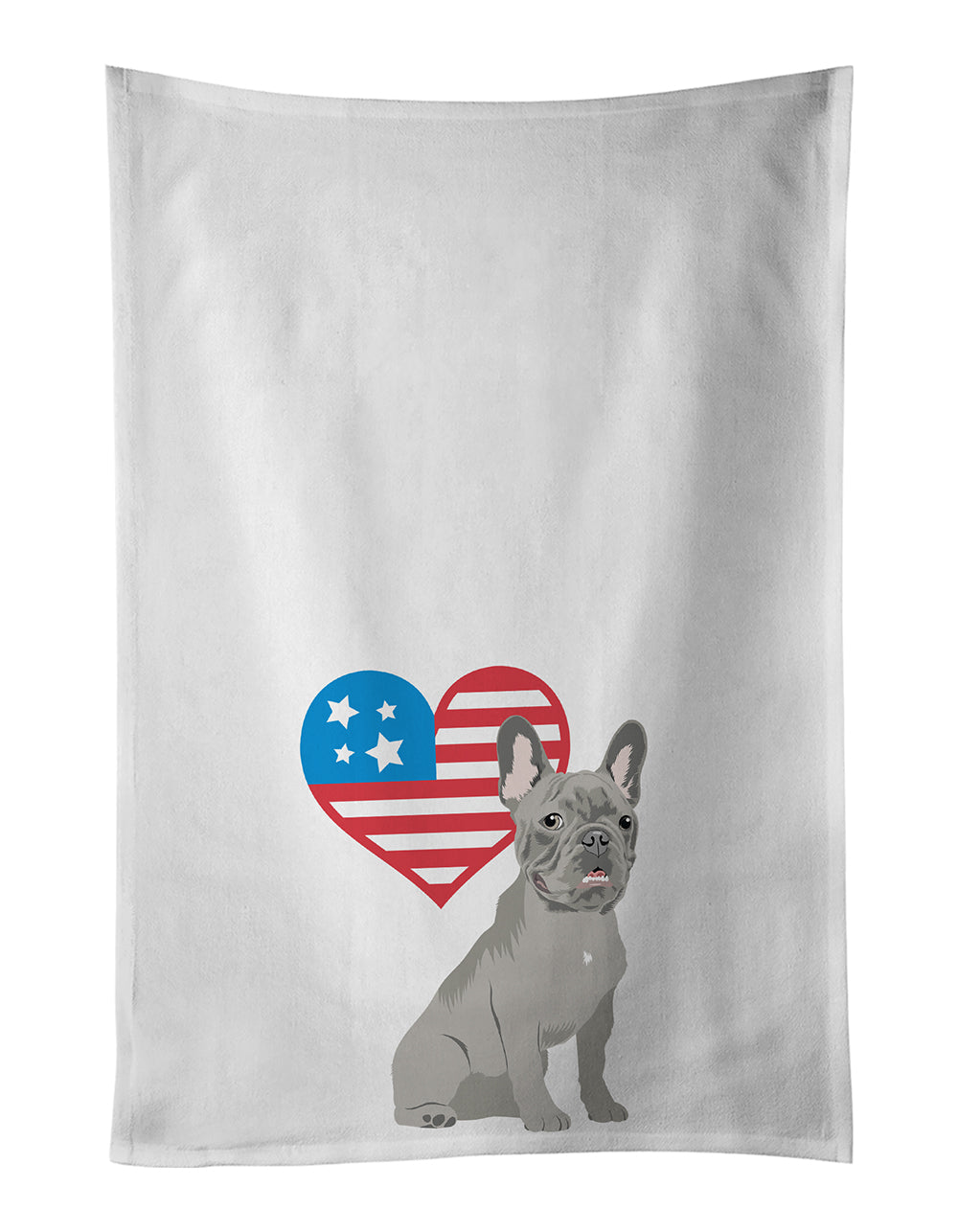 Buy this French Bulldog Blue Patriotic White Kitchen Towel Set of 2