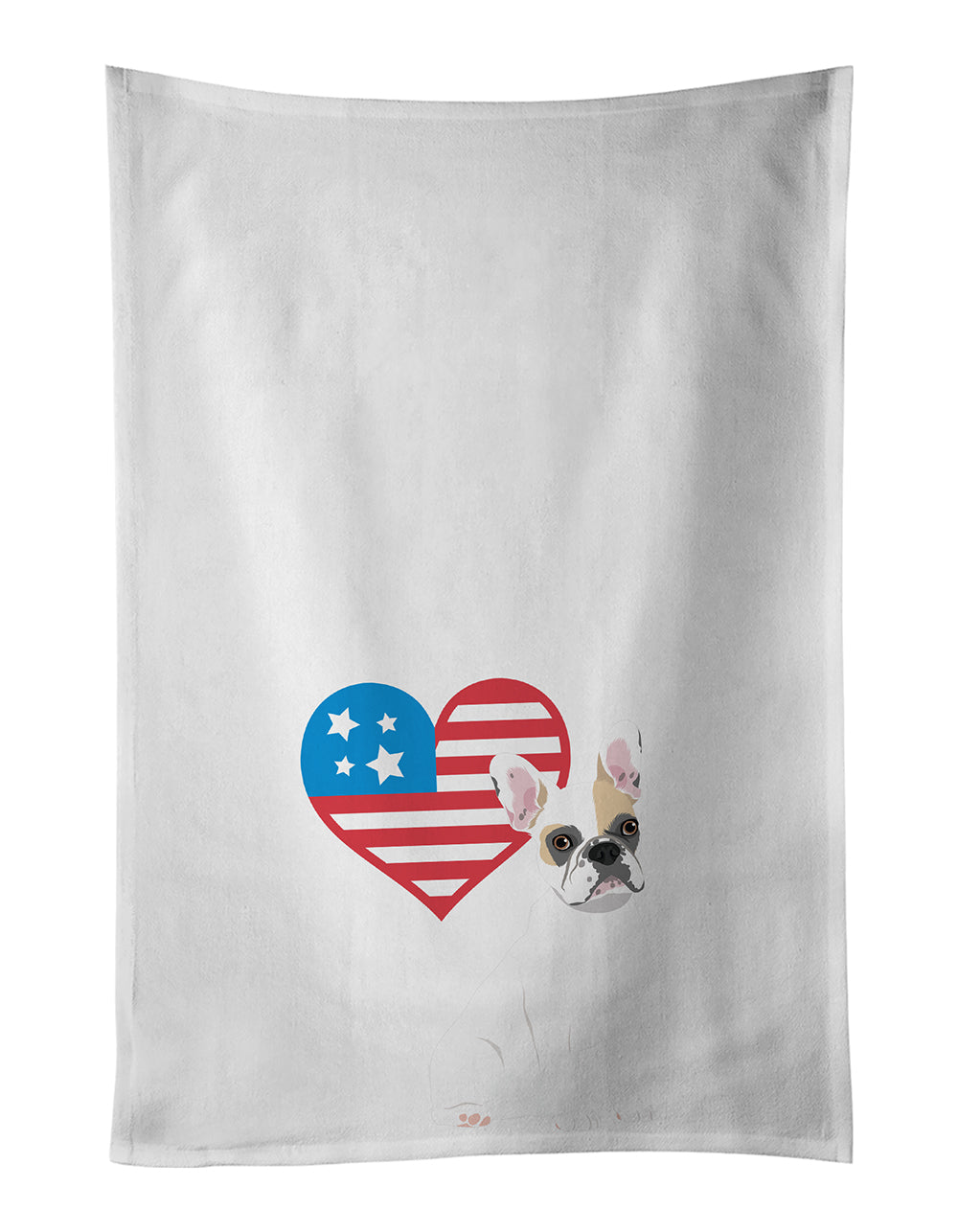 Buy this French Bulldog White #1 Patriotic White Kitchen Towel Set of 2