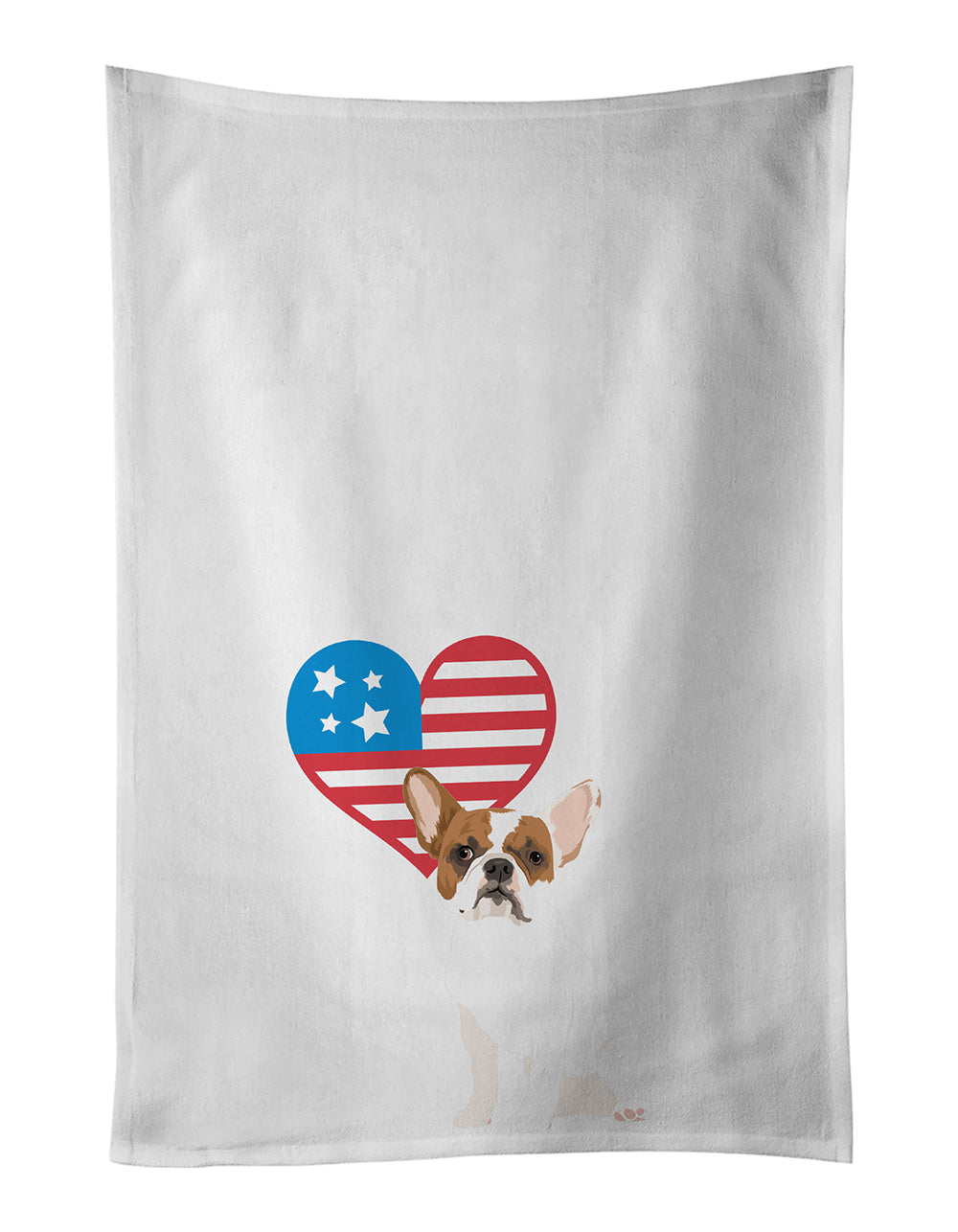 Buy this French Bulldog White #2 Patriotic White Kitchen Towel Set of 2