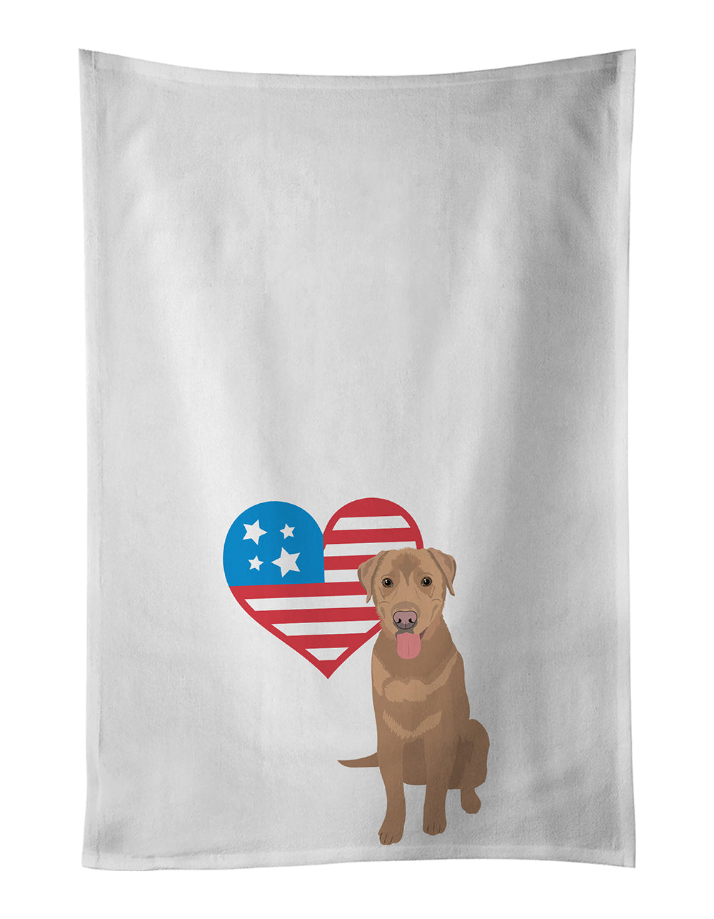 Caroline's Treasures Labrador Retriever Red Patriotic White Kitchen Towel Set of 2