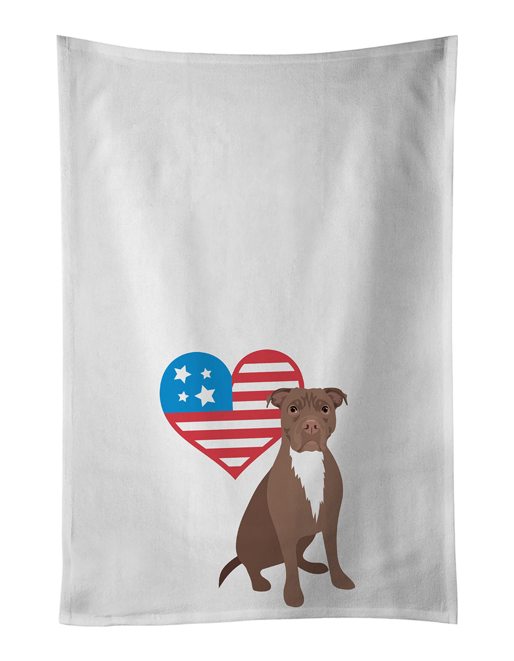 Buy this Pit Bull Chocolate Patriotic White Kitchen Towel Set of 2