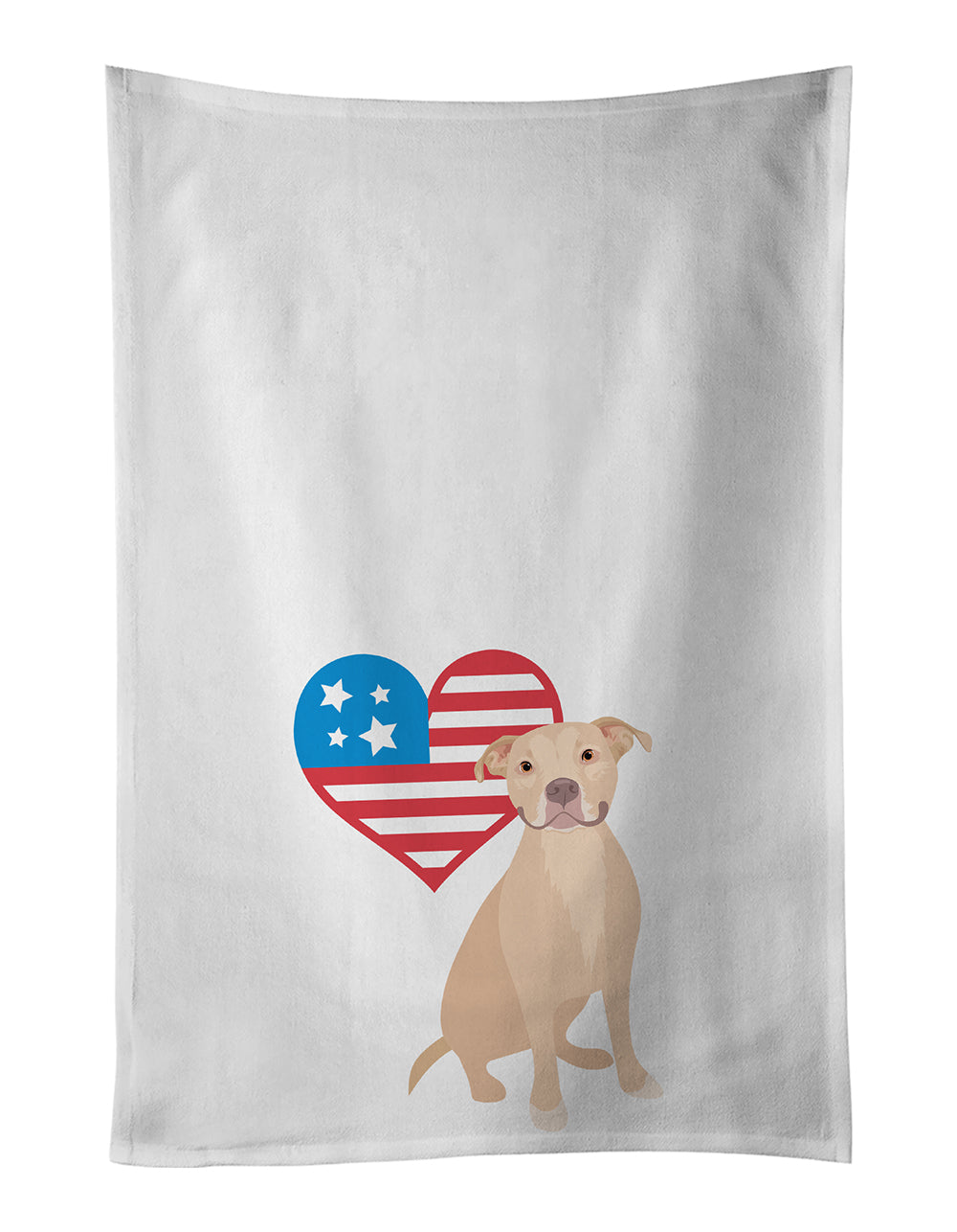 Buy this Pit Bull Fawn #1 Patriotic White Kitchen Towel Set of 2