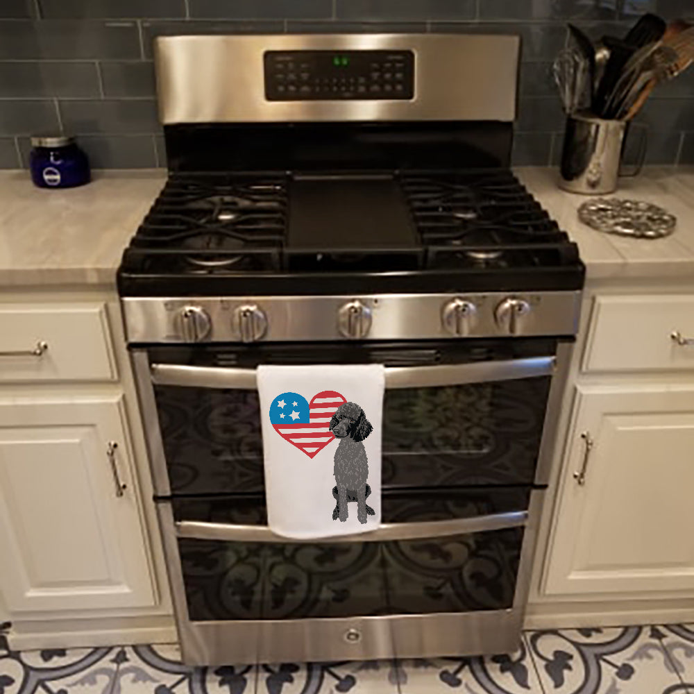 Buy this Poodle Standard Black Patriotic White Kitchen Towel Set of 2