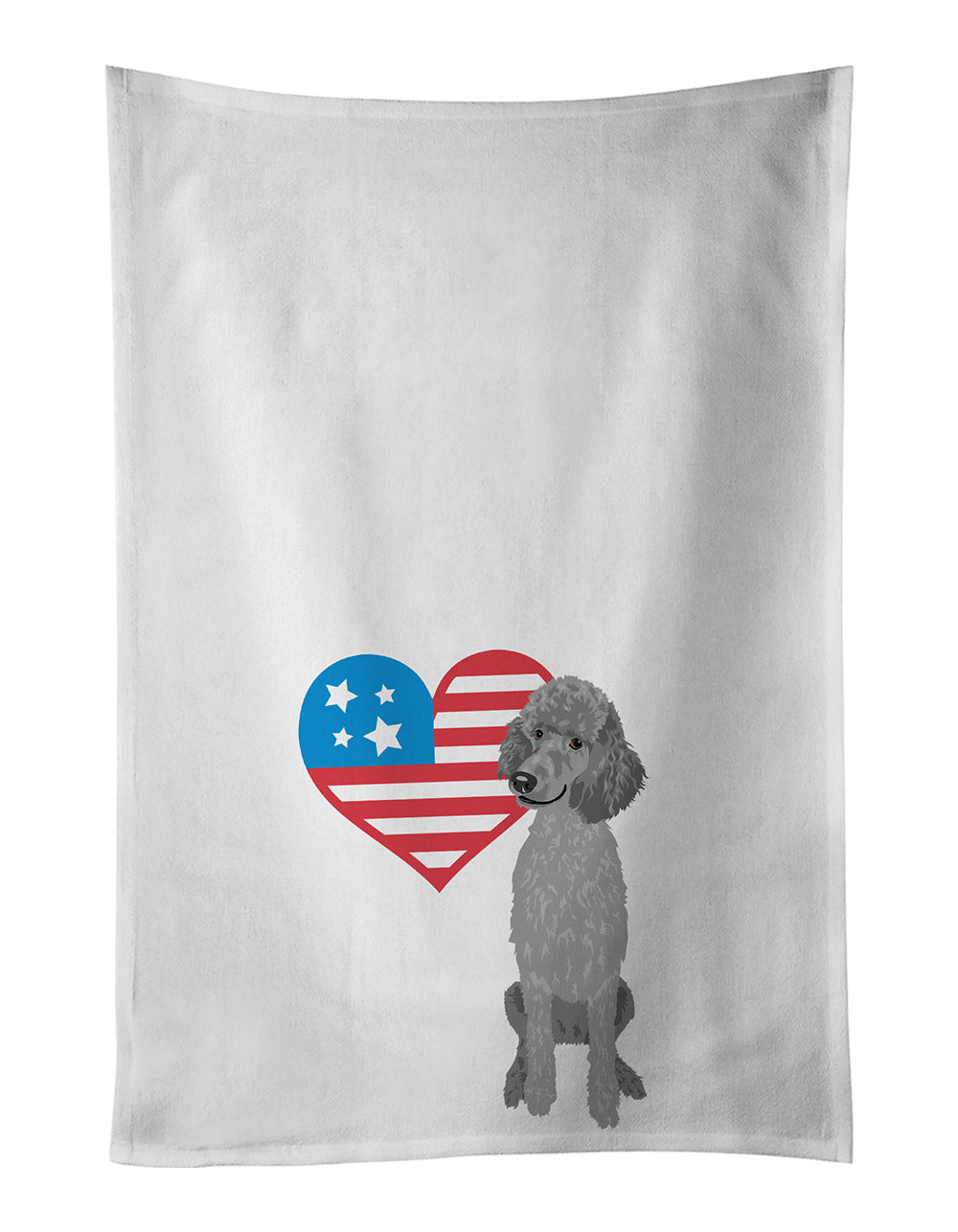 Buy this Poodle Standard Gray Patriotic White Kitchen Towel Set of 2