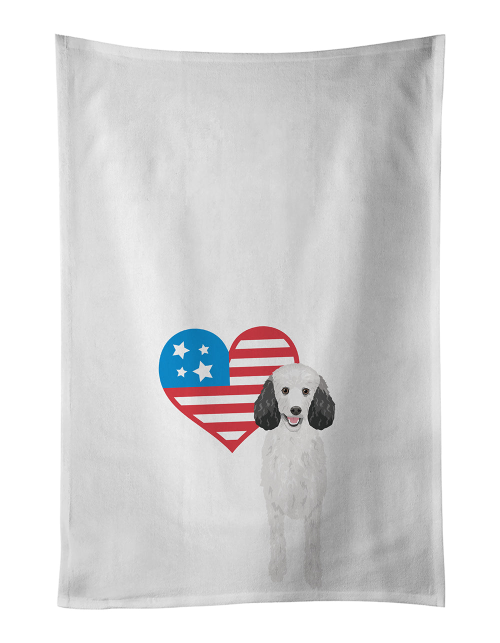 Buy this Poodle Standard Silver Patriotic White Kitchen Towel Set of 2