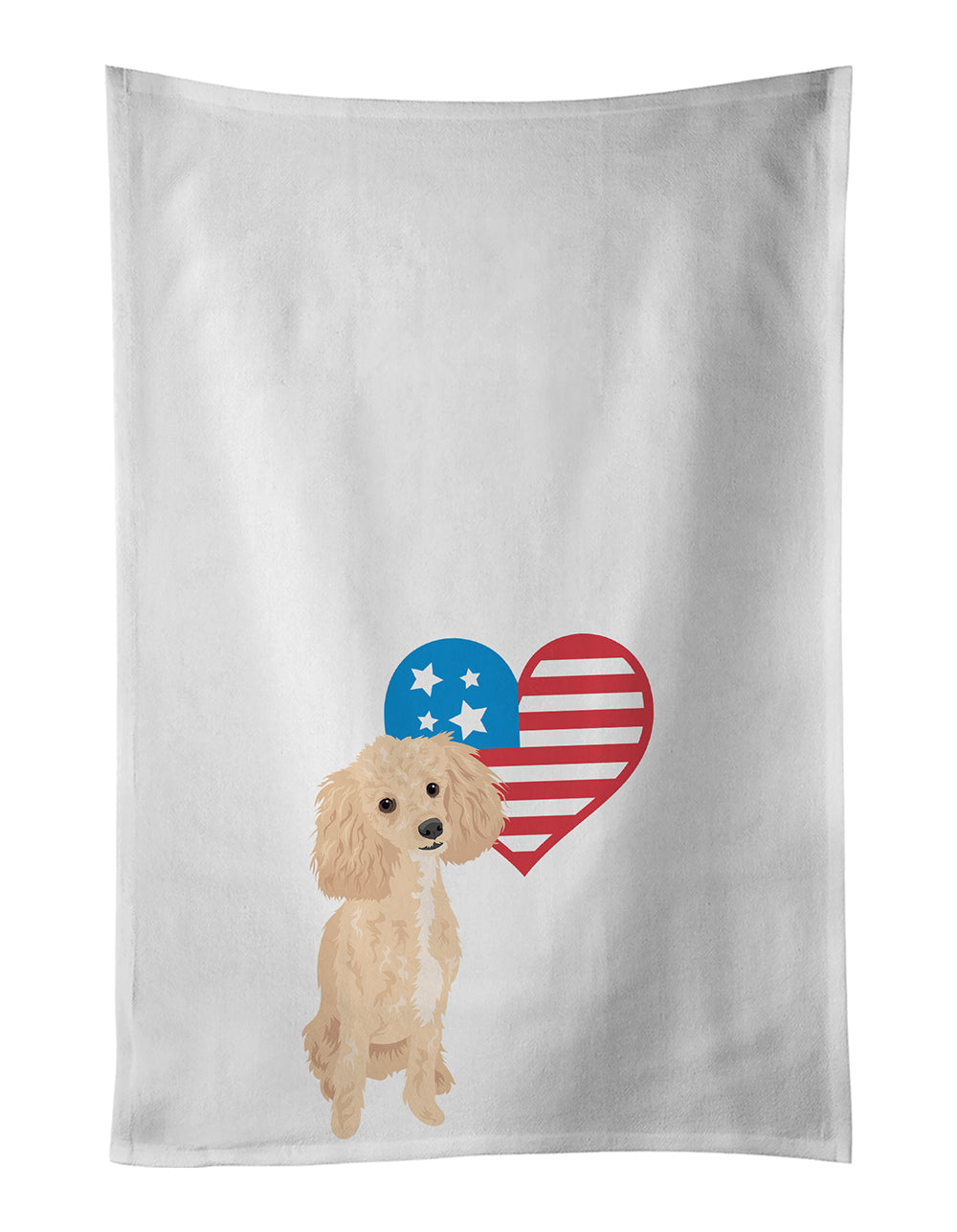 Buy this Poodle Toy Apricot #1 Patriotic White Kitchen Towel Set of 2