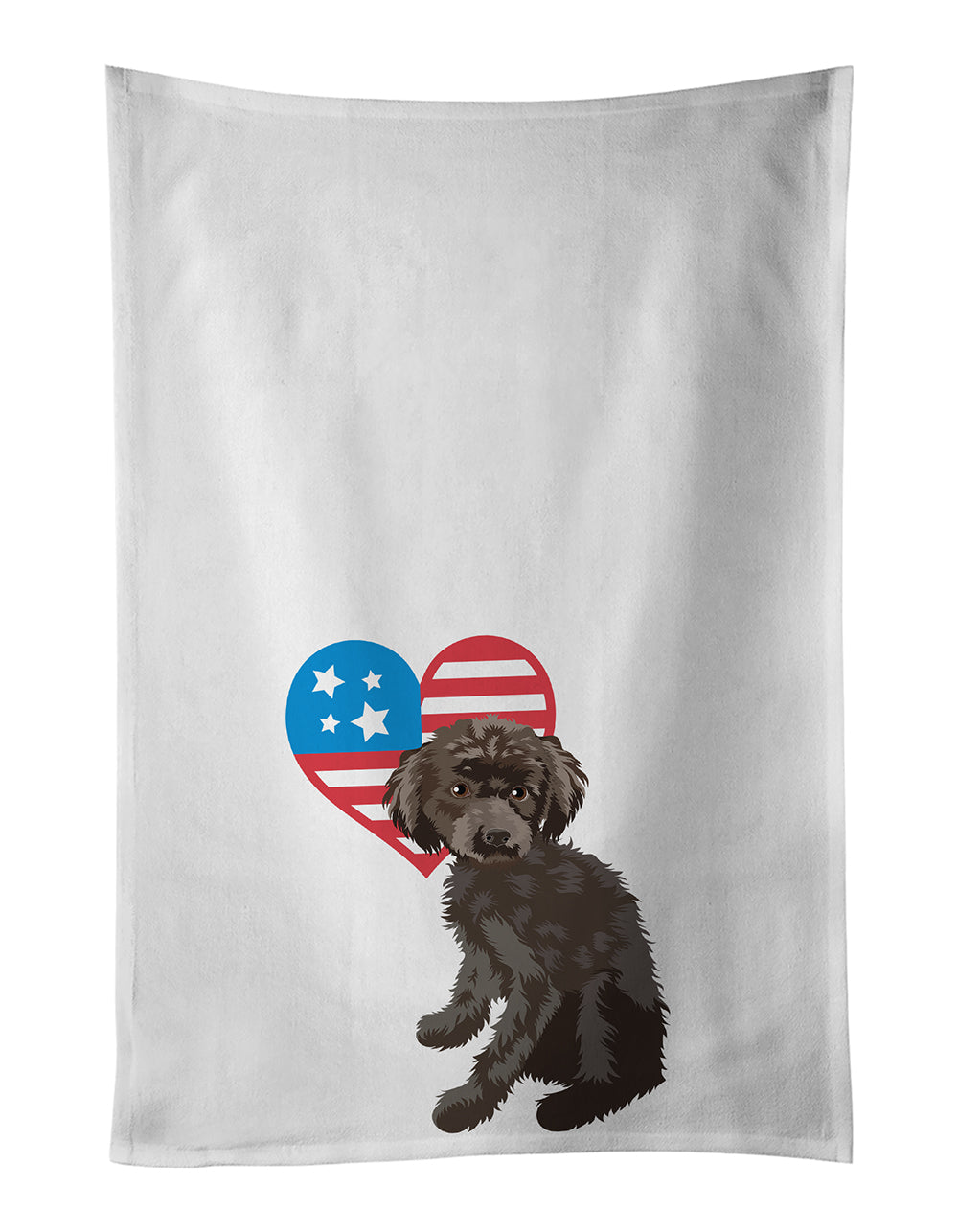 Buy this Poodle Toy Brown Patriotic White Kitchen Towel Set of 2