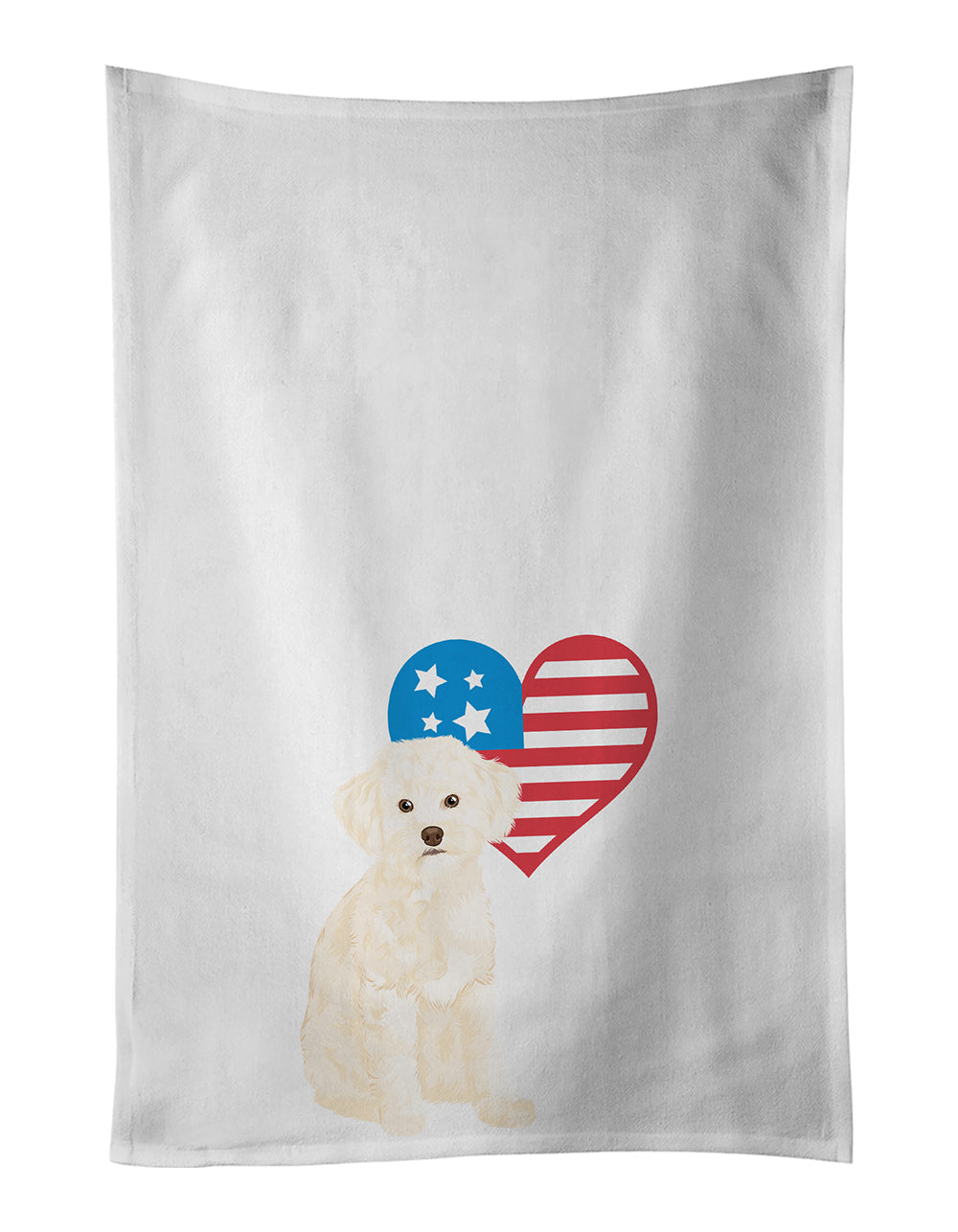 Buy this Poodle Toy Cream Patriotic White Kitchen Towel Set of 2
