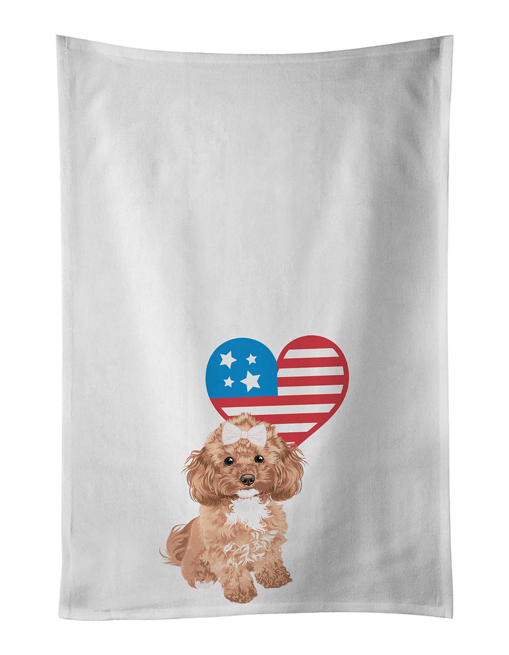 Buy this Poodle Toy Red Patriotic White Kitchen Towel Set of 2