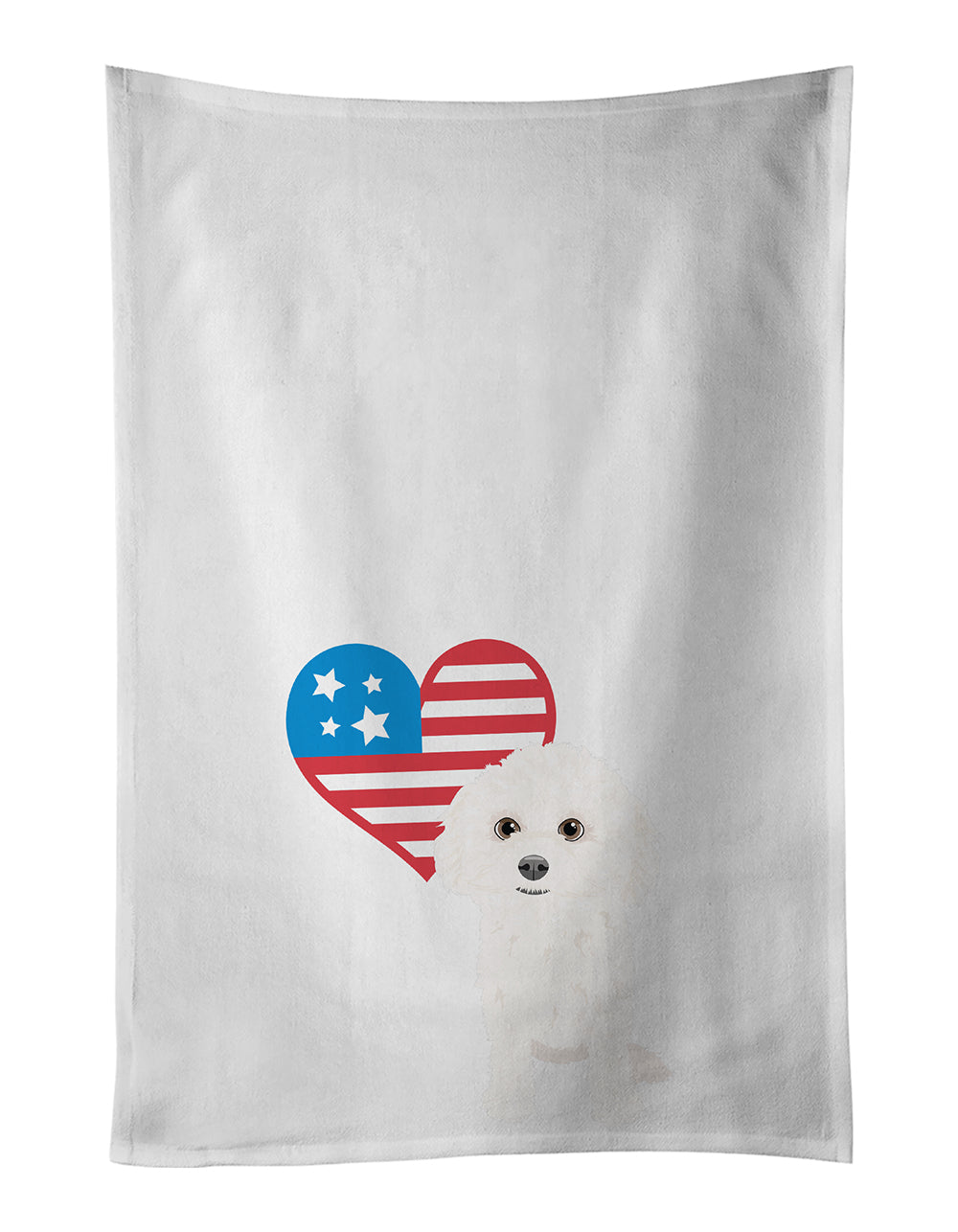 Buy this Poodle Toy White Patriotic White Kitchen Towel Set of 2