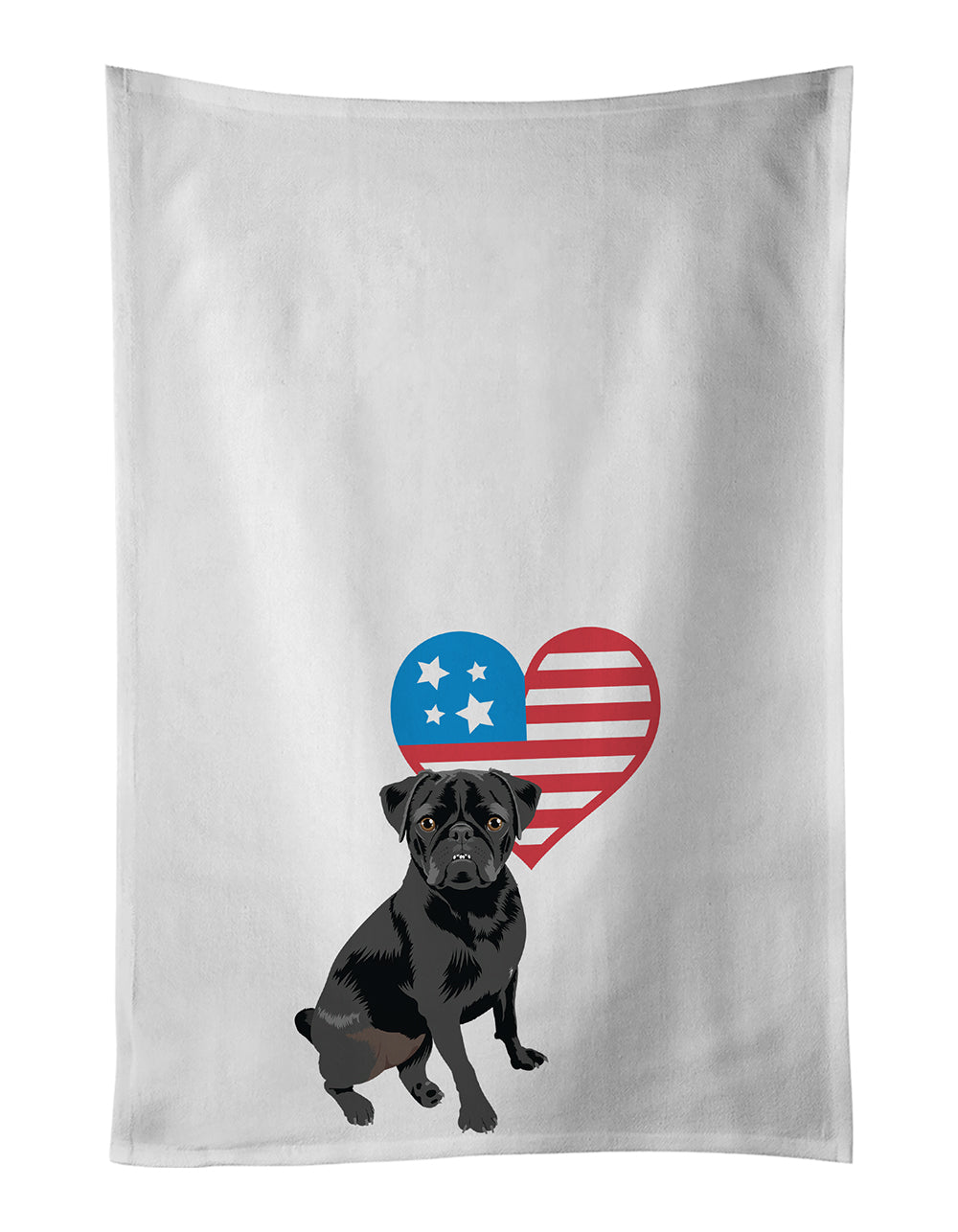 Buy this Pug Black #2 Patriotic White Kitchen Towel Set of 2