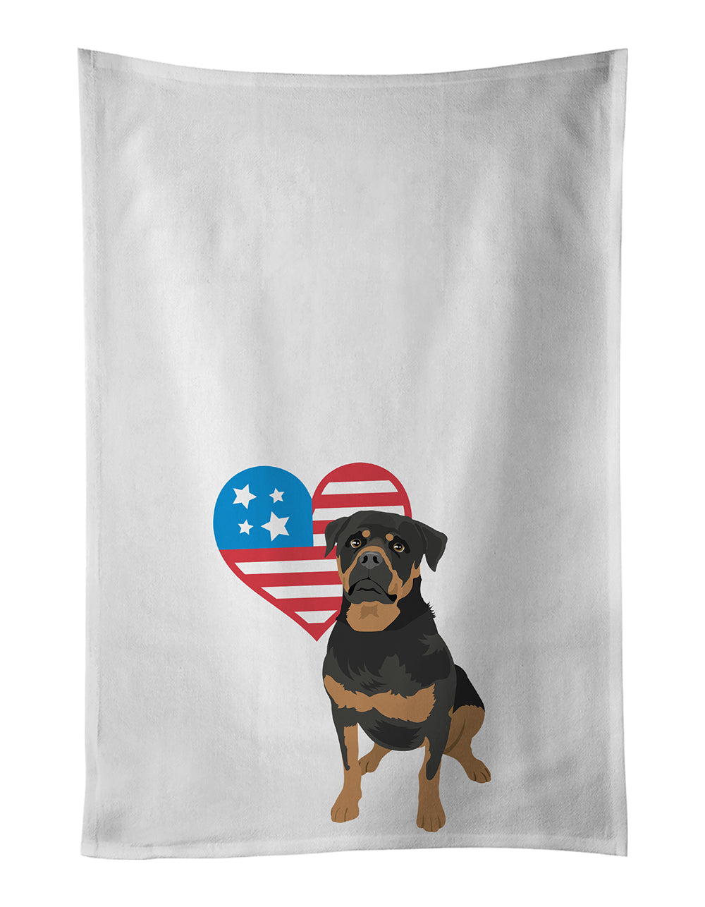 Buy this Rottweiler Black and Mahogany Patriotic White Kitchen Towel Set of 2