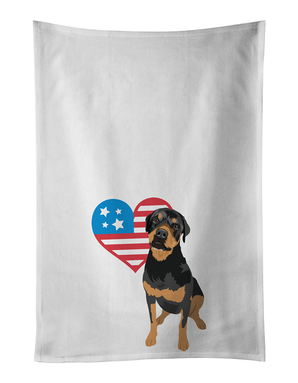Buy this Rottweiler Black and Rust Patriotic White Kitchen Towel Set of 2