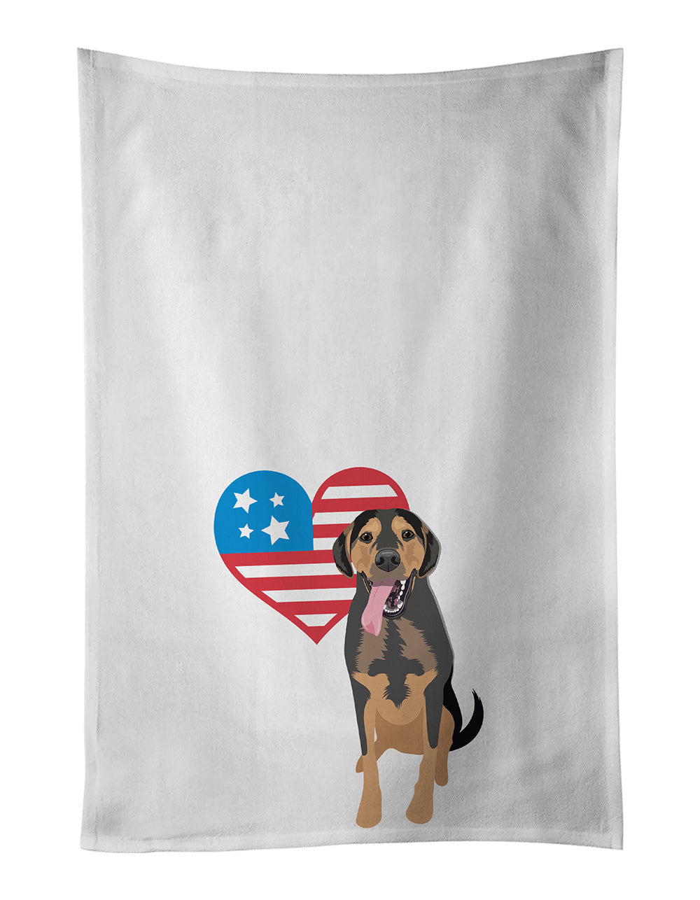 Buy this Rottweiler Black and Tan #4 Patriotic White Kitchen Towel Set of 2