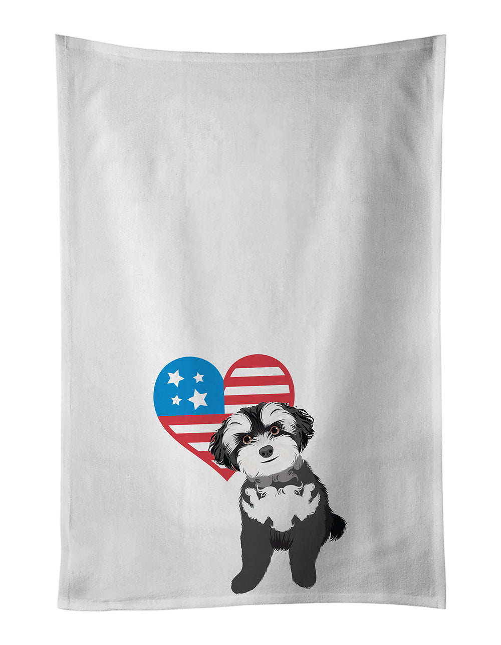 Buy this Shih-Tzu Black and White #2 Patriotic White Kitchen Towel Set of 2