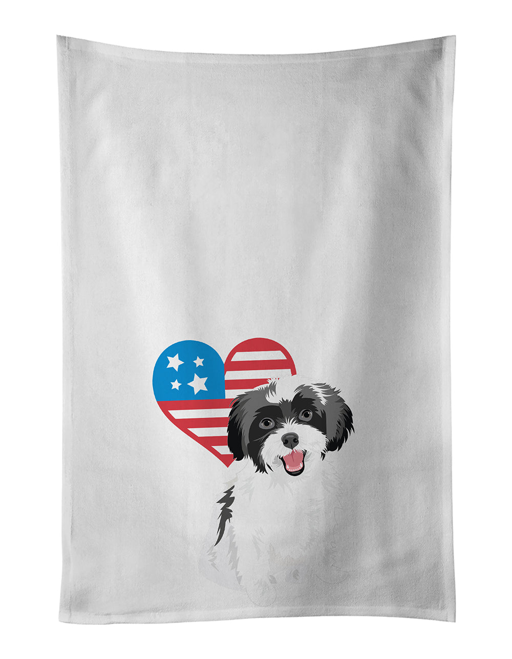 Buy this Shih-Tzu Black and White #3 Patriotic White Kitchen Towel Set of 2