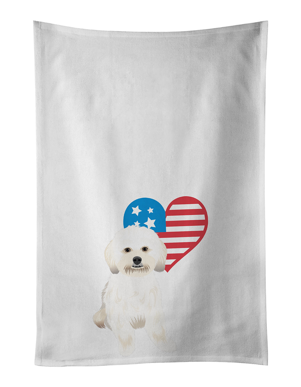 Buy this Shih-Tzu Gold #5 Patriotic White Kitchen Towel Set of 2