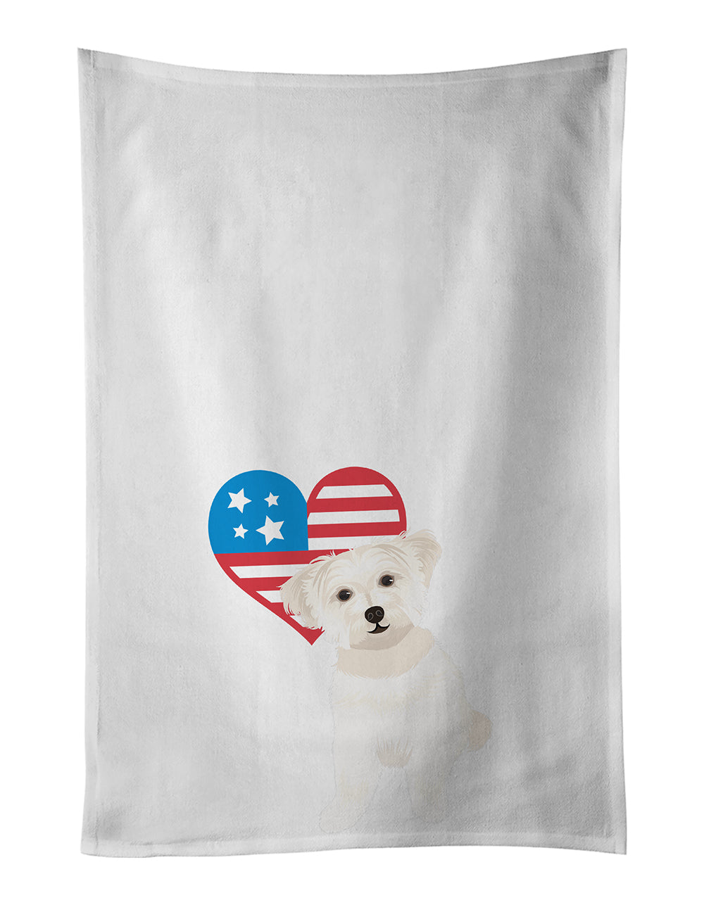Buy this Shih-Tzu Gold #6 Patriotic White Kitchen Towel Set of 2