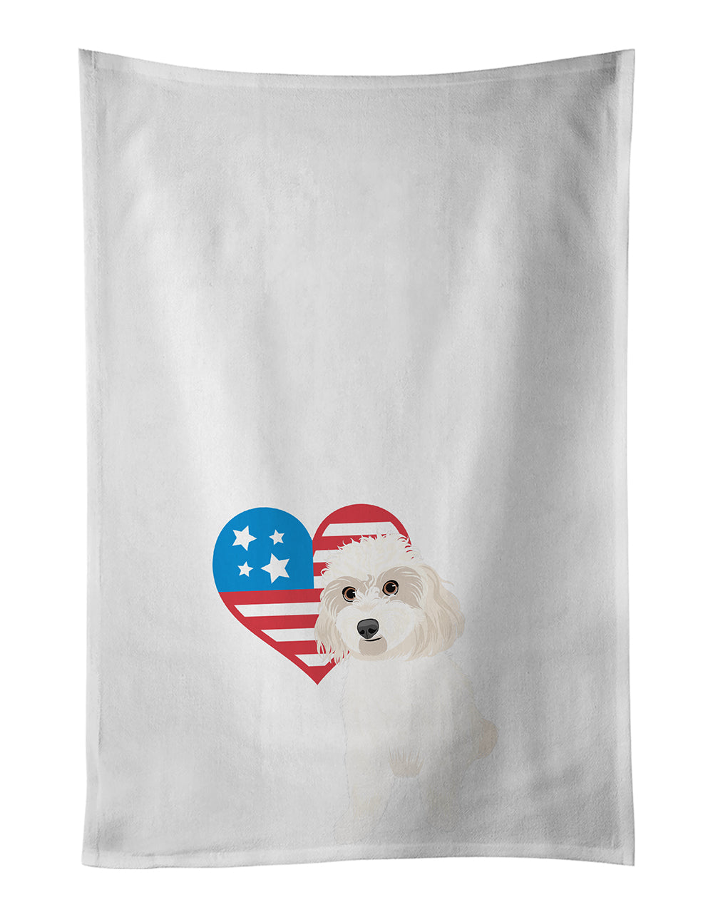 Buy this Shih-Tzu Gold #7 Patriotic White Kitchen Towel Set of 2