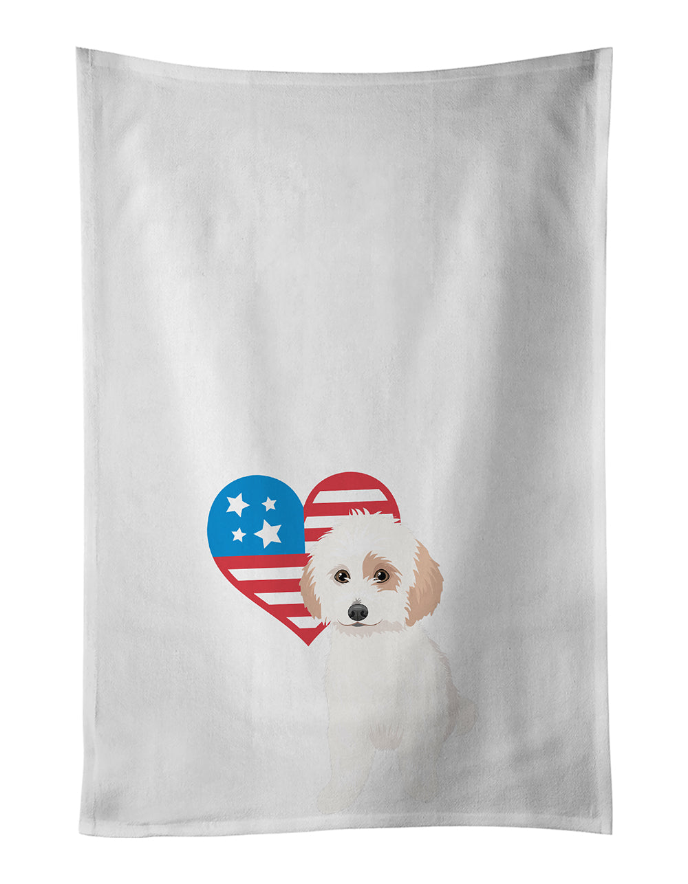 Buy this Shih-Tzu White and Red Patriotic White Kitchen Towel Set of 2