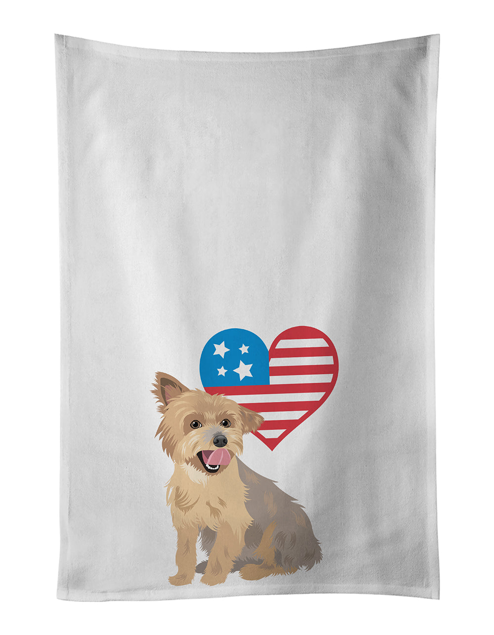 Buy this Yorkie Blue and Gold Patriotic White Kitchen Towel Set of 2