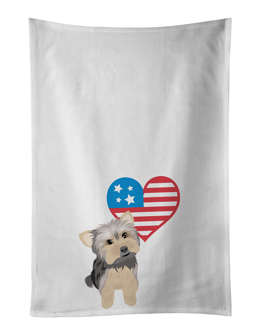 Buy this Yorkie Blue and Tan #2 Patriotic White Kitchen Towel Set of 2