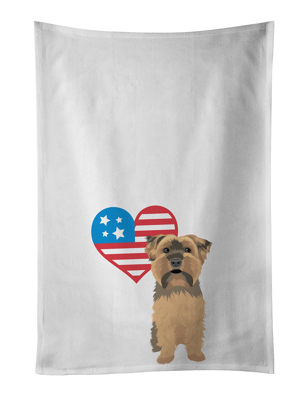 Buy this Yorkie Chocolate #1 Patriotic White Kitchen Towel Set of 2