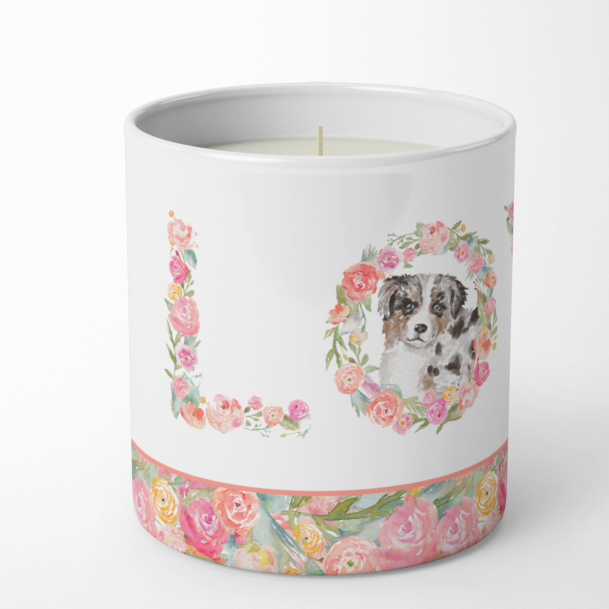 Buy this Australian Shepherd Blue Merle Puppy LOVE 10 oz Decorative Soy Candle